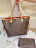 LV neverfull 中号 老花 粉条纹内衬 单肩包 商品缩略图0