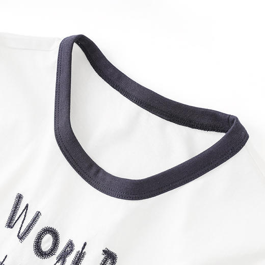 「高货wl」全新升级【铂金会员174/天猫229/差价55】(94912)洛诗琳时尚撞色圆领T恤2025夏季新款宽松气质极简风上衣 商品图1