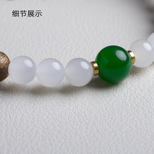 xy0471沉香+白玉碧玉国风手串 商品图5