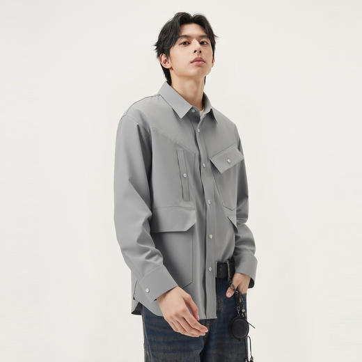 gxg.jeans男装 多口袋设计宽松工装翻领长袖衬衫外套 25年秋热卖 商品图1