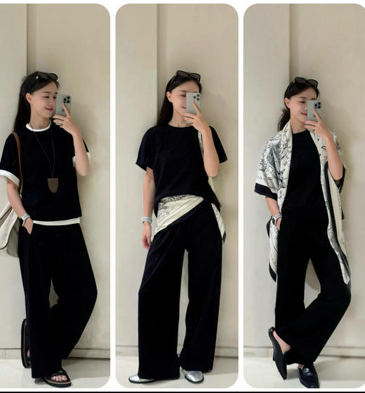 723-5 小禾渠道货 飞机装 套装 大长腿长裤 垂坠阔腿裤 显瘦显瘦显瘦 商品图6