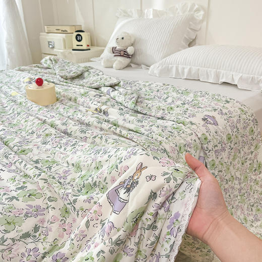 【超柔软糯】A类牛奶丝针织棉大豆夏被超柔软糯可水洗活性印花夏凉被 商品图8