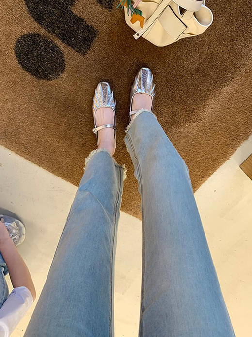 【百图lulu定制】【法式玛丽珍拖鞋】 法式百搭一字带半拖鞋 舒适鞋面柔软细腻 隐形4cm跟高 玛丽珍拖鞋 商品图3