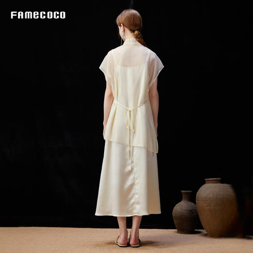 设计师品牌famecoco淡人新中式刺绣两件套连衣裙25夏新FAD3EA006 商品图4