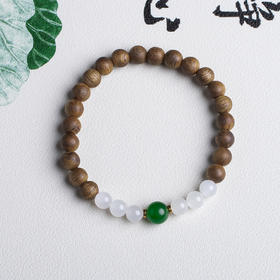 xy0471沉香+白玉碧玉国风手串