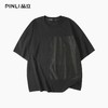 PINLI品立2025夏季新款肌理烫银拼接短袖T恤男潮牌百搭宽松体恤衫B252111036 商品缩略图3