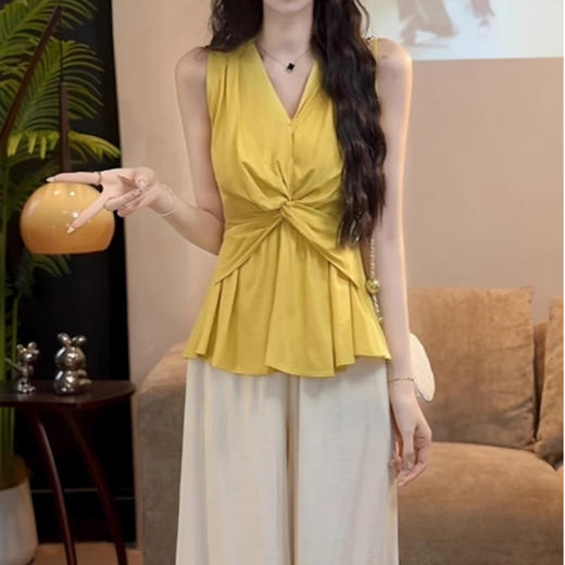 裁缝学苑AH40扭结V领无袖衬衫纸样女装背心上衣样板图纸版型 商品图2