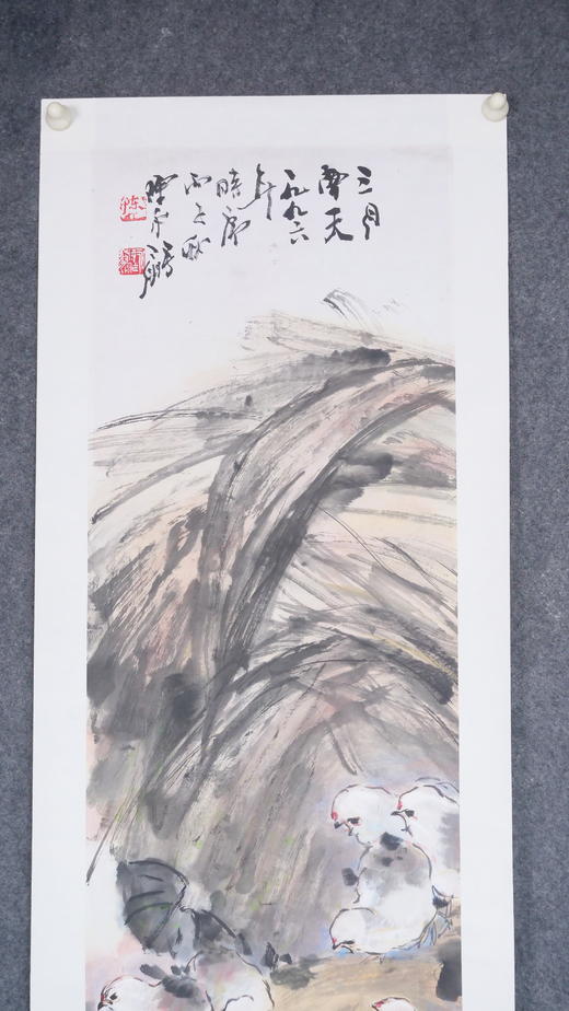 陈永锵《三月南天》国画原作138CM*34CM 手绘宣纸作品 商品图2