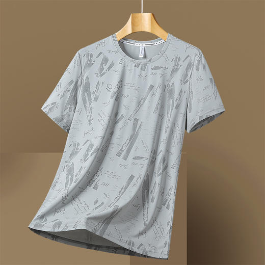 【DSK】大依优型大码冰丝短袖T恤夏季情侣舒适体恤薄款透气运动健身速干跑步上衣男士 商品图5