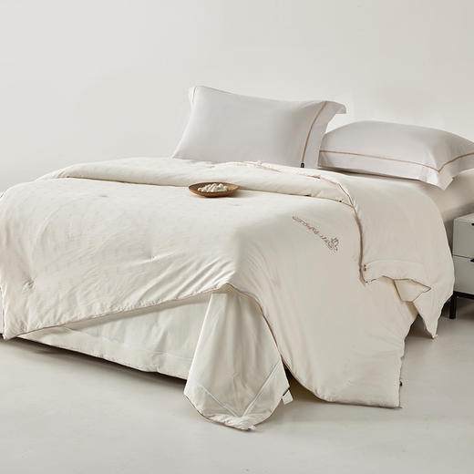 多喜爱 南风晓梦纯蚕丝子母被【100%纯蚕丝】【全棉面料】【手工钉花】【提花工艺】【20CM加长检测口】【织带工艺】【礼盒包装】野生有机蚕丝 中长丝绵 盈润 A类标准 商品图2