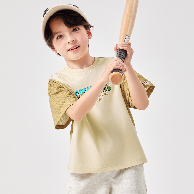 B.DUCK小黄鸭童装夏季男童短袖T恤105-150 BF2501910A