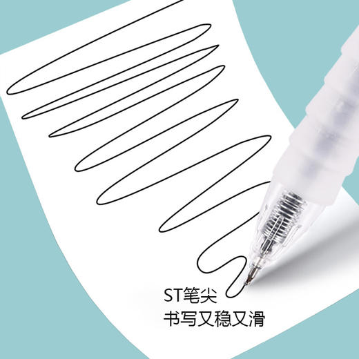 【醒粉福利19.9元30支】作业神器按动中性笔黑色水笔签字笔30支 商品图2