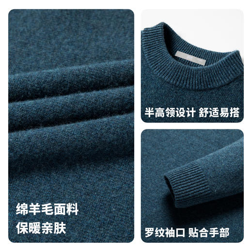 【100%绵羊毛】圣得西男士基础款型重磅羊毛衫2025秋季新款舒适百搭毛衣 商品图4