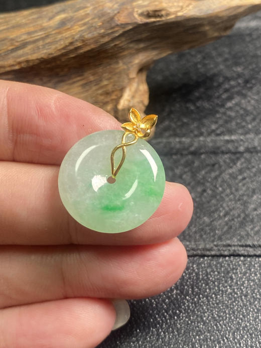 【FC0001】18K金镶嵌翡翠平安扣吊坠 商品图3