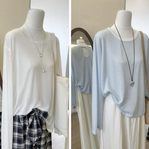 「比穿吊带还凉快的神仙罩衫」天丝纹理微透松弛感长袖T恤空调衫瑜伽罩衫 商品图3