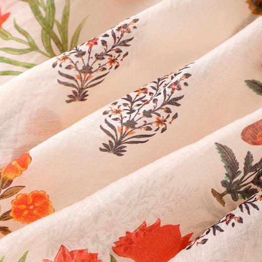 「高货wl」全新升级【铂金会员358/天猫479/差价121】(91843)洛诗琳气质印花连衣裙2025夏季收腰显瘦不规则荷叶连衣裙 商品图3