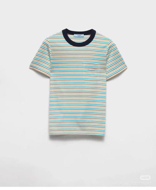 条纹圆领衫。自己备注号码颜色。  蓝条。红条 商品图0