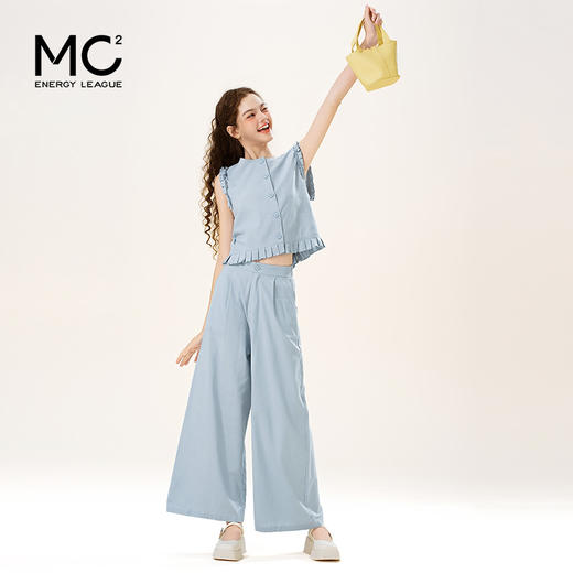 mc2花边袖上衣配阔腿套装女装夏季新款宽松休闲时尚洋气好看 商品图2