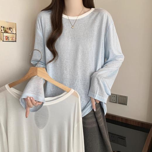「比穿吊带还凉快的神仙罩衫」天丝纹理微透松弛感长袖T恤空调衫瑜伽罩衫 商品图0