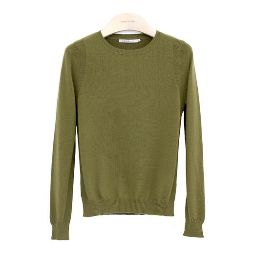 精纺圆领挑孔女套衫 SJF96W373N 商品图0