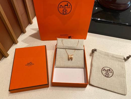 D072437时尚单品珐琅弧形H项链玫瑰金可调节链子 商品图10