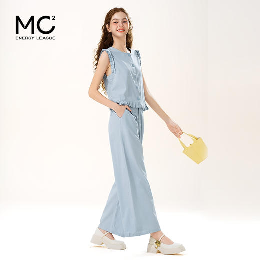 mc2花边袖上衣配阔腿套装女装夏季新款宽松休闲时尚洋气好看 商品图1