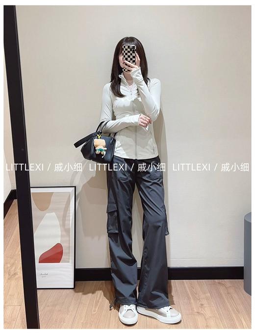 lulu新款蒸馏工装裤肌理休闲甜酷直筒阔腿裤速干潇洒裤 商品图13
