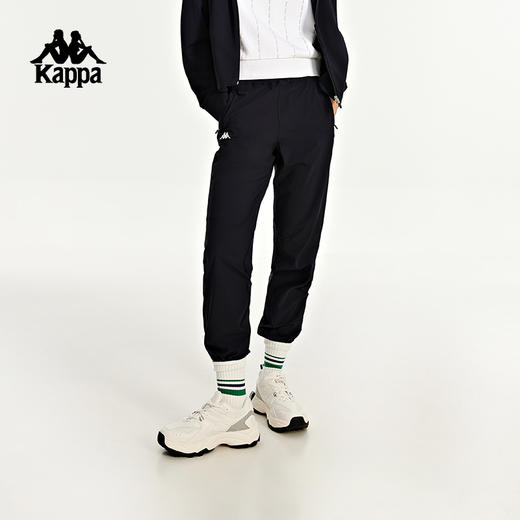 Kappa卡帕运动裤新款女黑色休闲裤长裤拉链收口小脚卫裤K0D42AK26 商品图3