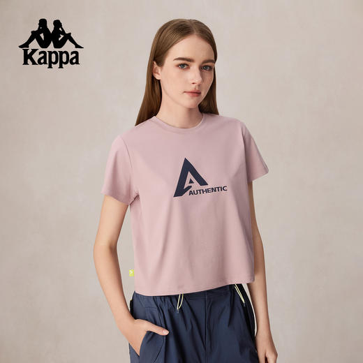 Kappa卡帕背靠背短袖女t恤夏季运动服针织宽松透气凉感防晒上衣K0F62TD83 商品图4