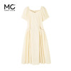 mc2女装V领腰部褶皱净色连衣裙夏季新款流行时尚中长款裙子好看 商品缩略图4