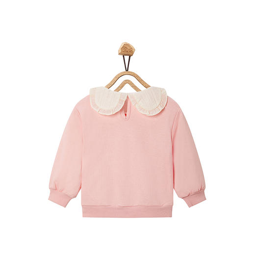 【辛巴娜娜】simbanana商场同款女童卫衣儿童春秋新款小童纯色花边领套头衫 商品图1