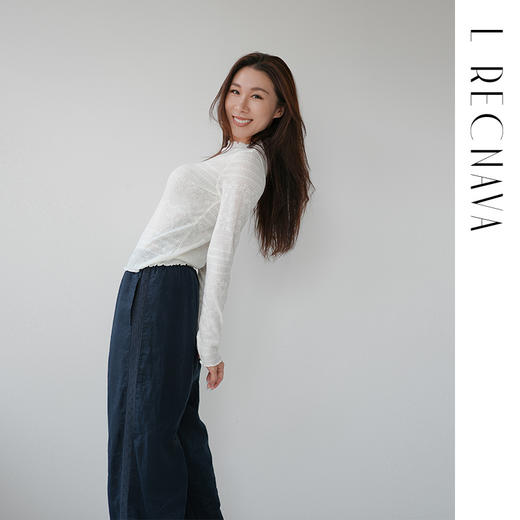 L RECNAVA 蕾丝花边长袖上衣 波浪花边领 软糯弹力蕾丝 内搭单穿都好看 商品图1