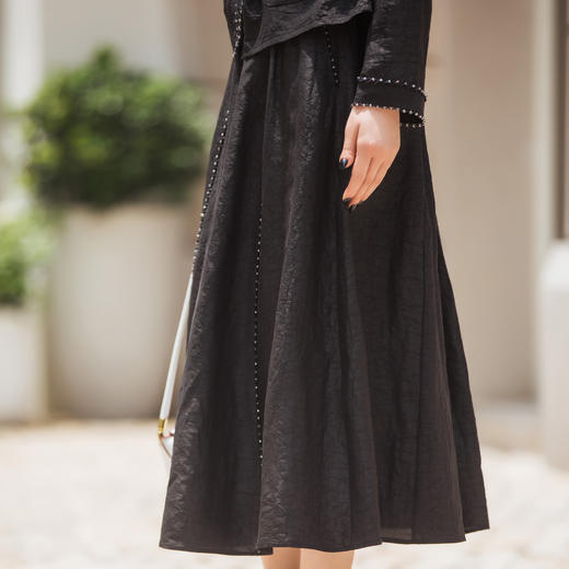 【林栖设计小店】（现货）【非遗香云纱】桑蚕丝半身裙2025秋季新款手工串珠裙子女T1953245 商品图4