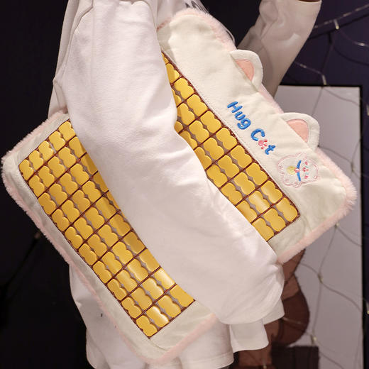 自然醒竹席款抱抱猫抱枕沙发靠枕床头汽车靠背垫女生睡觉抱枕车用夏QYL 商品图10