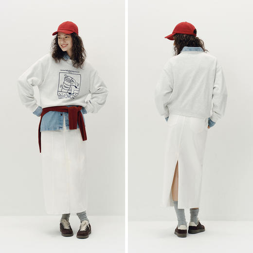 [商场同款]森马JUJU联名卫衣女落肩宽松秋季2025新款趣味图案衣服 商品图4