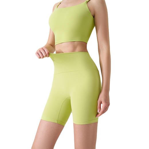 跃牌【轻匀系列】户外无尺码四分瑜伽短裤女士夏季高腰无痕健身运动紧身骑行瑜伽裤DK338 商品图4