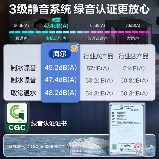 海尔（Haier）鲜活冰净水器鲜活水制冰机冷热一体台式净饮机 RO反渗透免安装直饮净水机 HTS75-2LXZB11U1 商品图6