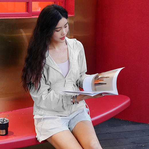 哈瓦塔超薄抽绳束腰防晒外套H350113 商品图2