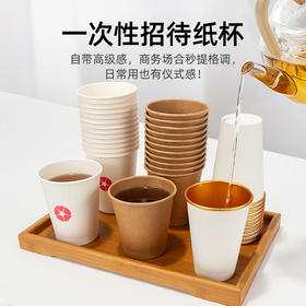 喇叭花一次性纸杯加厚家用办公室喝水咖啡豆浆茶杯热饮广告定制
