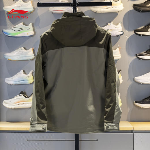 李宁运动风衣男子2025秋新款团购系列防泼水梭织连帽外套AFDVC63 商品图3