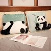 自然醒水晶绒+仿兔毛绒日式熊猫系列抱枕被两用加厚办公室汽车靠枕车载折叠午睡枕头毯子二合一QYL 商品缩略图11