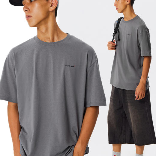 CryingCenter速干双斜字小logo百搭机理感索罗娜防闷短袖哭喊中心 商品图3