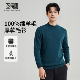 【100%绵羊毛】圣得西男士基础款型重磅羊毛衫2025秋季新款舒适百搭毛衣