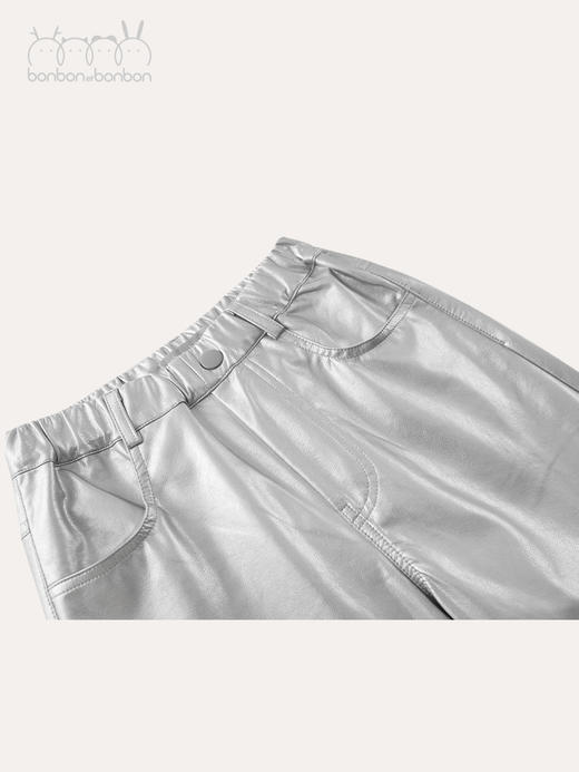 银色时髦阔腿裤 商品图4