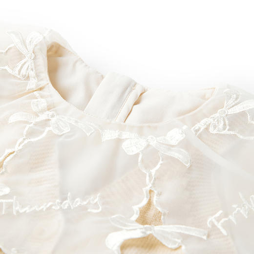 【辛巴娜娜】simbanana春秋新款小童女宝宝公主裙蝴蝶结大翻领纱裙马甲两件套 商品图3