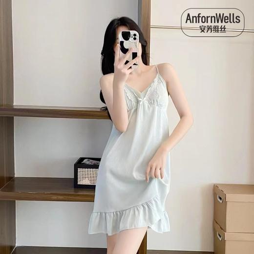 迪兰多自带胸垫吊带裙丝绸柔软面料1415147 商品图1