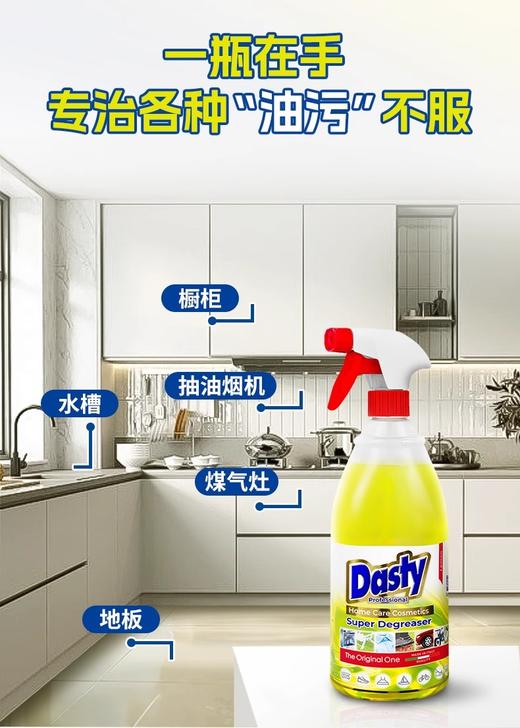 【中欧班列精选】意大利进口Dasty 多功能厨房油污净强力清洁剂1000ml 商品图3