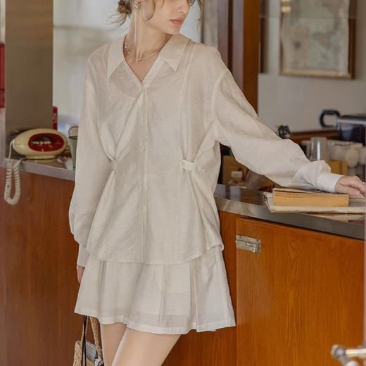 裁缝学苑AQ504翻领亚麻长袖衬衫纸样裙裤套装短裤女装样板图纸 商品图4