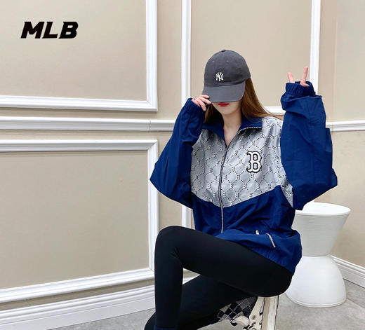 【潮牌特价】MLB老花男女夹克拼接拉链外套3AWJM0221【热销中无货退款介意勿拍】 商品图1