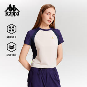 Kappa卡帕背靠背运动T恤女款2025新款夏季圆领短袖吸湿速干上衣K0F62TD82